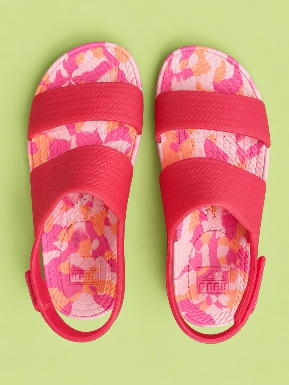 Reef Women’s Pink & Orange Patterned Slide Sandals